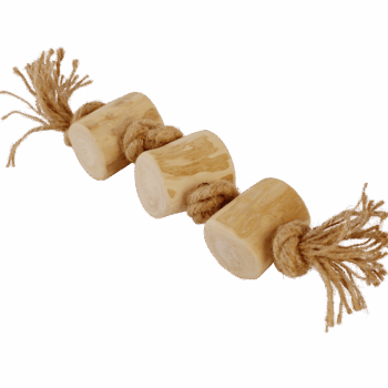 Triple Coffee Wood Chew Log with Hemp Rope