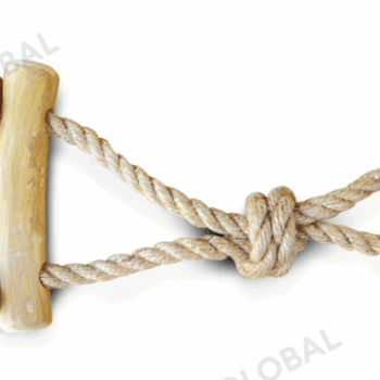 Simple Coffee Wood & Hemp Rope Tug Toy